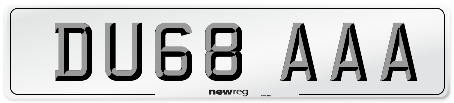 DU68 AAA Number Plate from New Reg